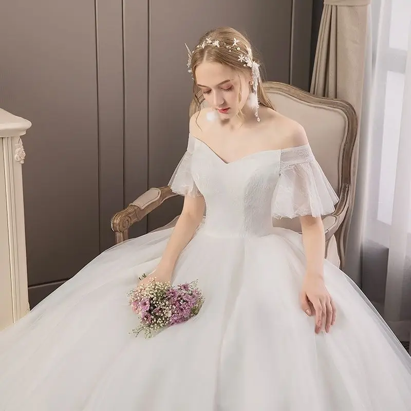 Een Schouder Trouwjurk Voor Vrouwen Bruid Plus Size Veters Baljurken Trouwjurken Vestidos De Novia