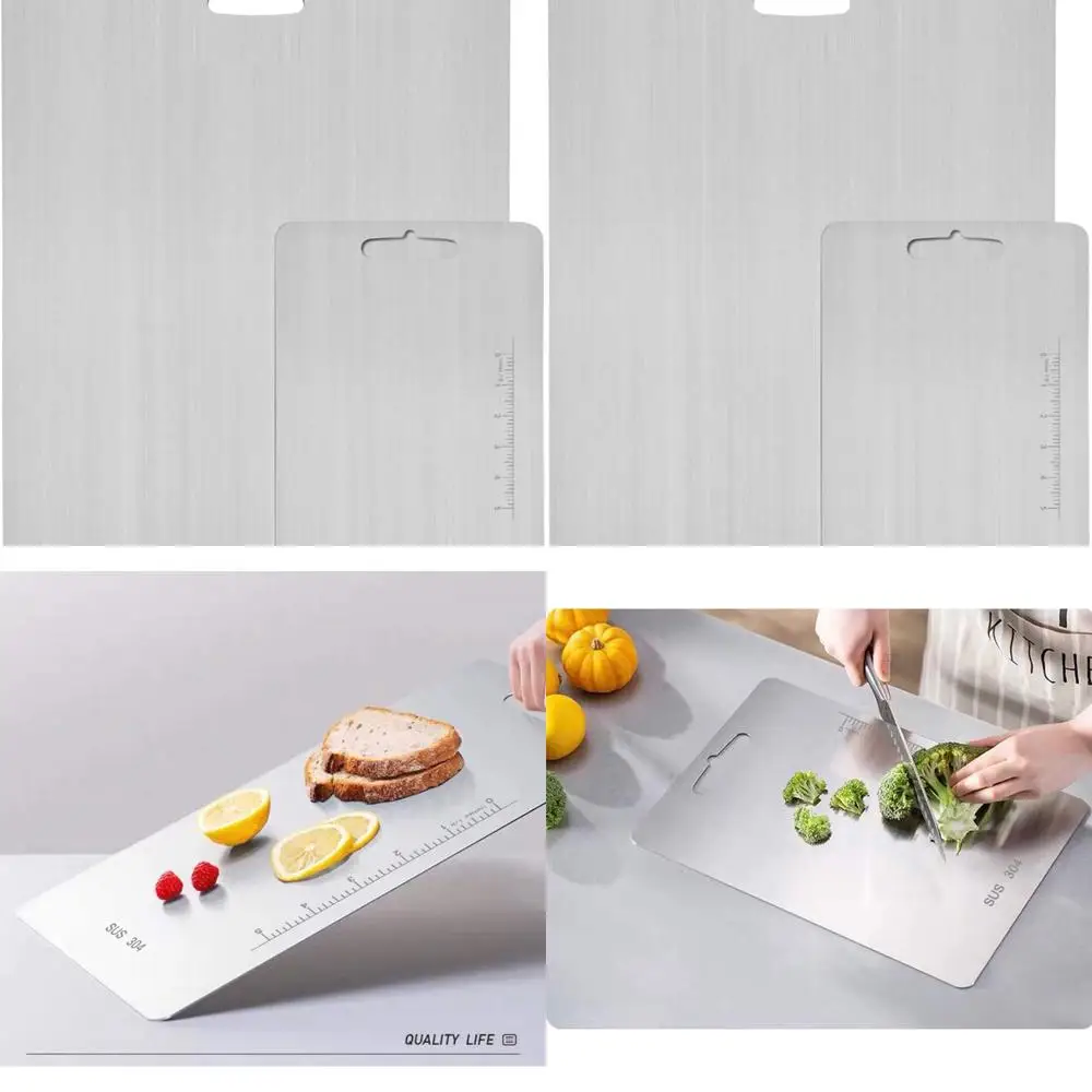 

Extra Large 304 Stainless Steel Cutting Boards - 23.6x19.3 & 14.2x9.8 - Ideal for Meat, Veg, Fruit, Fish, Cheese, Kneading Dough
