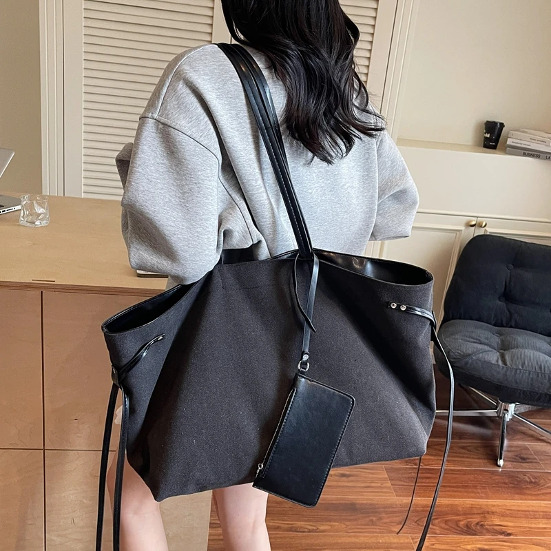 Casual Vintage frauen Schulter Tasche Mode Weibliche Leinwand Tragbare Handtaschen Große kapazität Reise Laptop Tragetaschen für dame – Detail 19