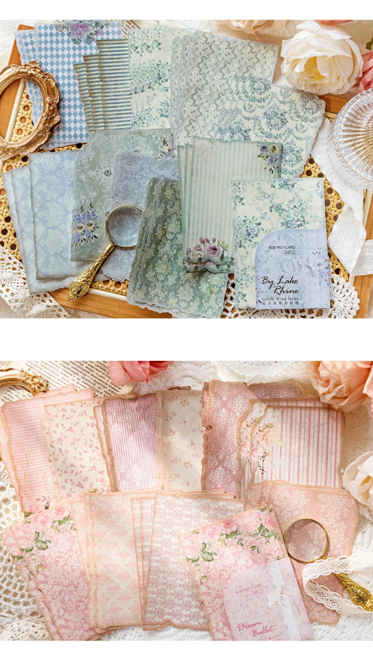 30 Teile/paket Sanfte Wind Serie Scrapbooking Dekorative Papier Material Perfekt für Collage Journaling Handwerk Diy Liefert – Detail 9