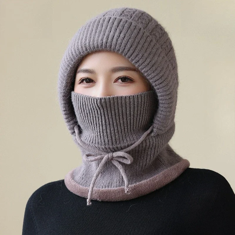multifunctional-thickened-hat-scarf-mask-one-piece-knitted-hat-women's-winter-outdoor-cycling-windproof-face-protection-wool-hat