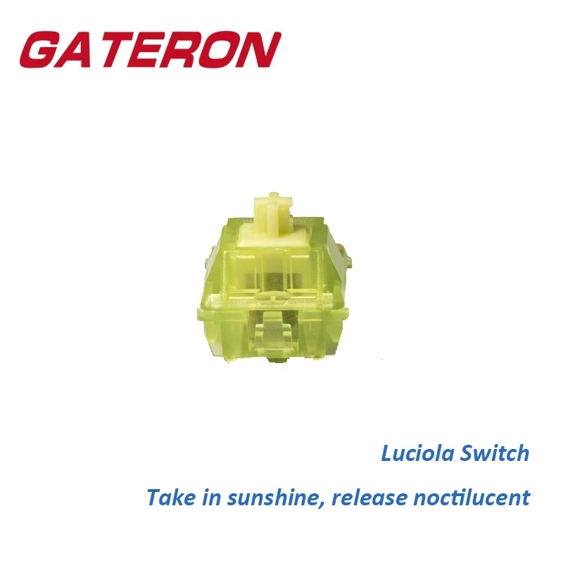 

GATERON New Arrival Glow In Dark Luciola Switch Linear 5 Pin High Gloss Translucent Green Top Housing 55g DIY Hotswap