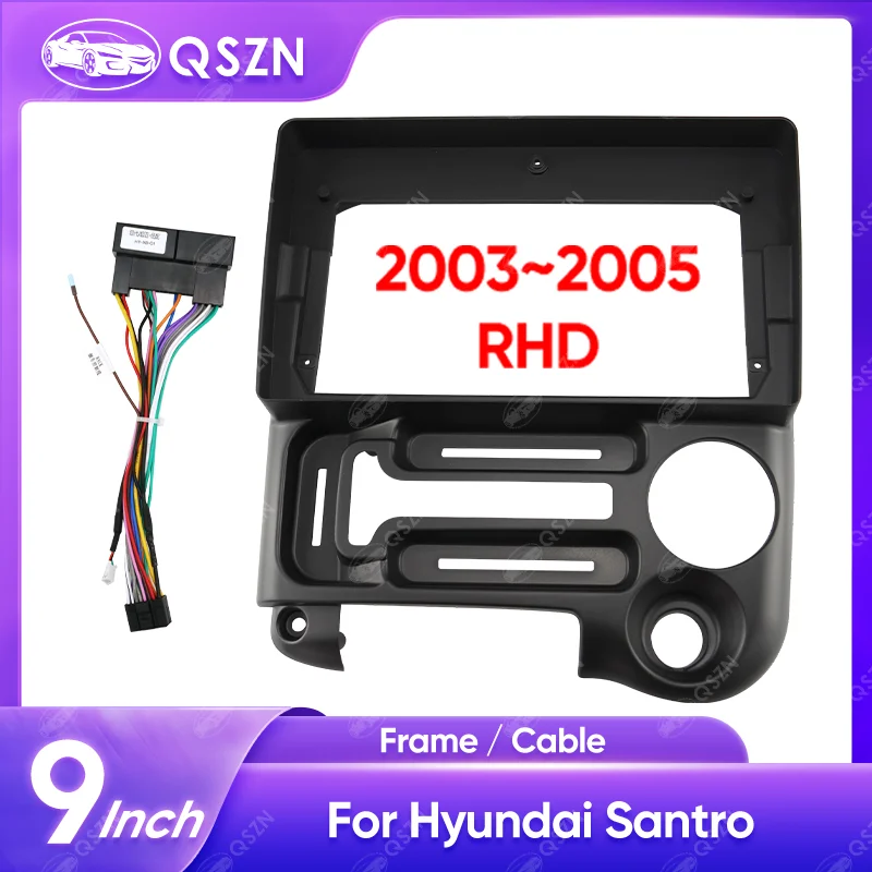 

QSZN 9INCH Car Android Radio Installation GPS Plastic Fascia Panel Frame for Hyundai Santro 2003-2005