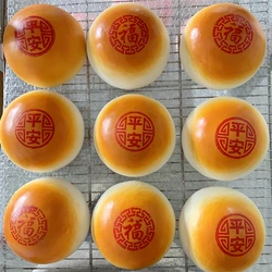 Mochi Steamed Bread China Town Traditional Cheese Print Round Lucky Safety Snack Cart Display Props Faux Food Model Slow Rebound