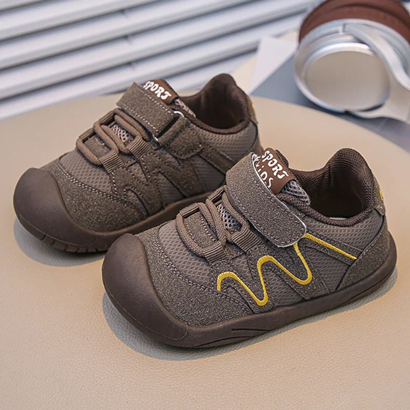 

Children's Autumn Fashion Sport Shoes Children PU Leather Waterproof Girls Running Shoes Boy Soft-soled Ergonomics Kids Sneakers