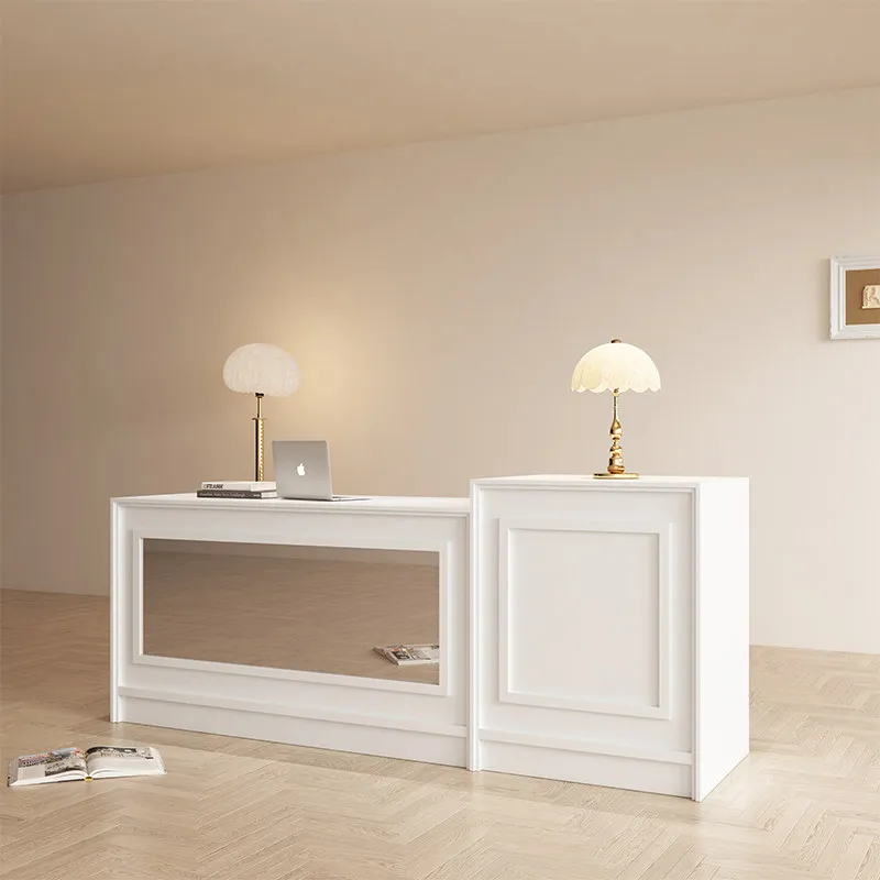French Retro Cashier Counter Middle Island Cabinet Beauty Salon Cake Shop Clothing High-End Reception Desk Office Furniture FYRD