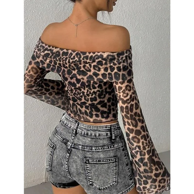 

Мужская капуста с леопардовым принтом irt Cross-Border New Sle ort Sve воротник из искусственной кожи Thiened деформируемый