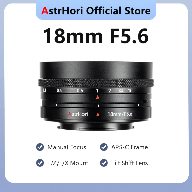 AstrHori 18mm F5.6 APS-C Shift Lens Manual Wide Angle Prime Lens for Sony E Alpha 7C II Nikon Z Z30 Z8 Fuji XF X-T5 Leica L SL2