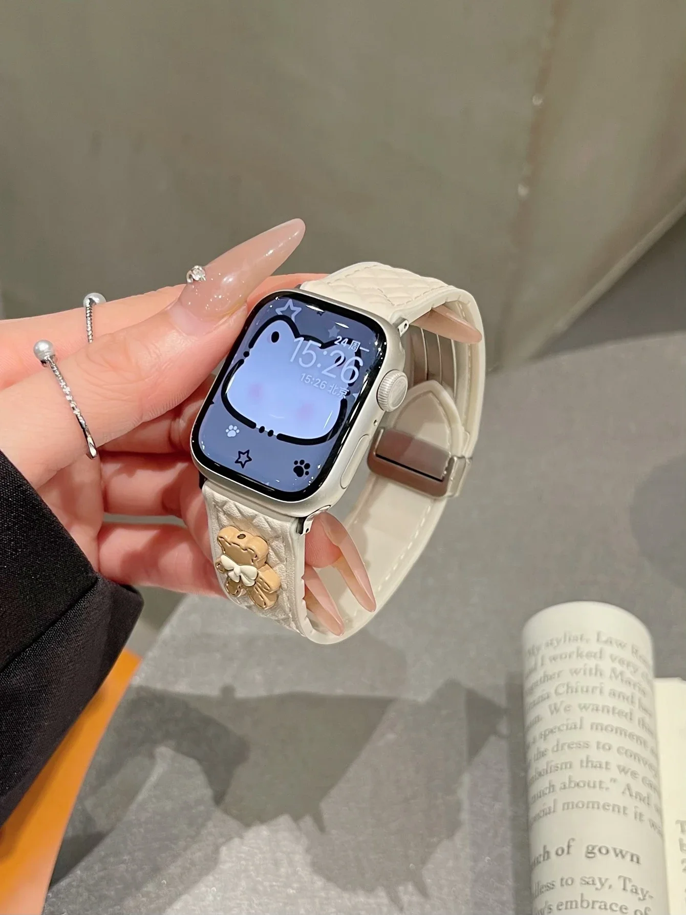 Excellent Magnetic Leather loop For Apple Watch band women Series Ultra 10/9/8/7/6 38mm 40mm 41mm 42mm 44mm 45mm 46mm Strap