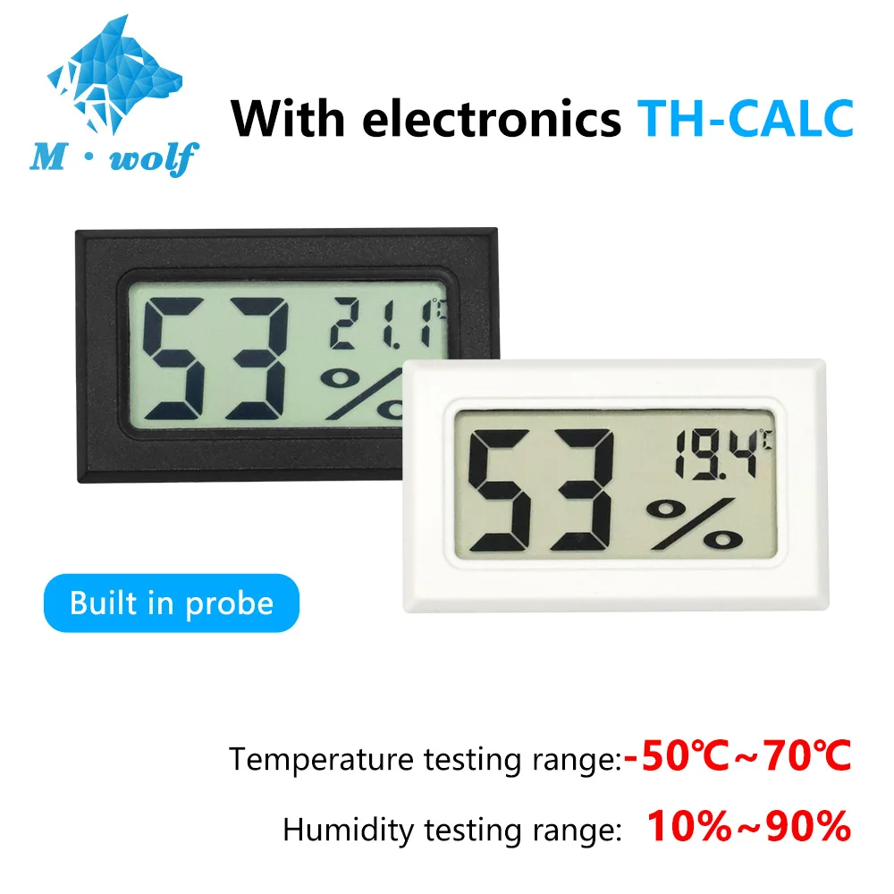 3D Printer Parts Dry Box Hygrometer With/without Battery Black white Digital LCD Indoor Convenient Temperature Sensor