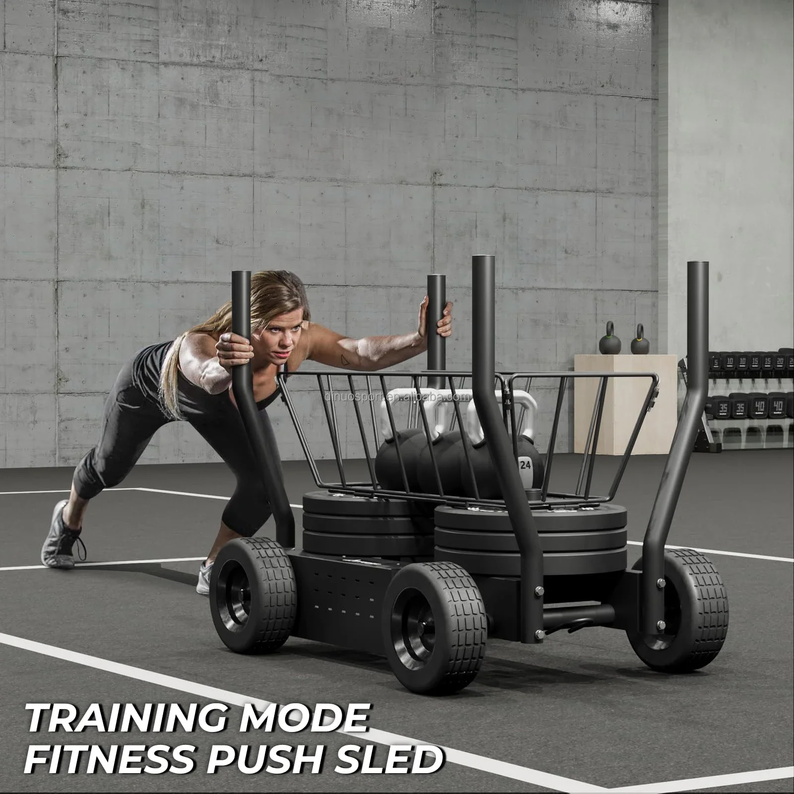 Speeding Explosive Power Training Push  Weight Adjustable  Resistance 8 Gears Sled  Loading Posts Fitness Car