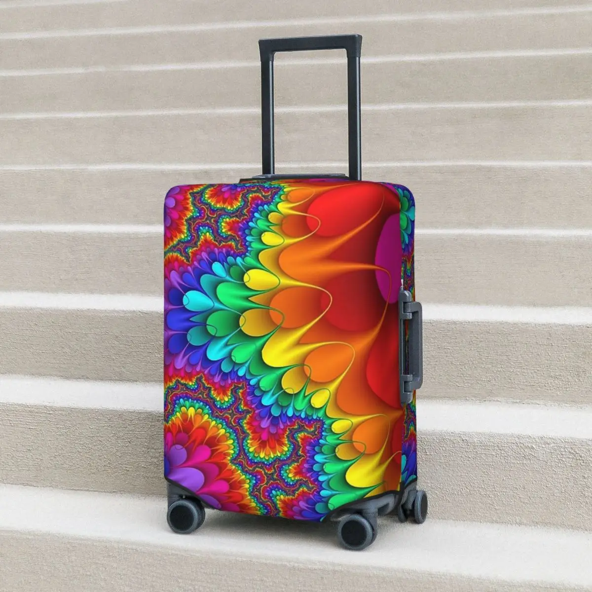 Rainbow Splash Suitcase Cover Psychedelic Print Flight Business Elastic Luggage Supplies Protector