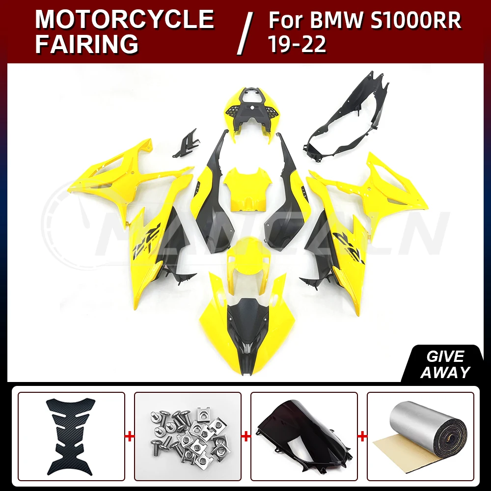 Motorcycle Fairing Set Body Kit Plastic Accessories for BMW S1000RR S1000R R 2019-2022 High Quality Injection Body Kit yellow