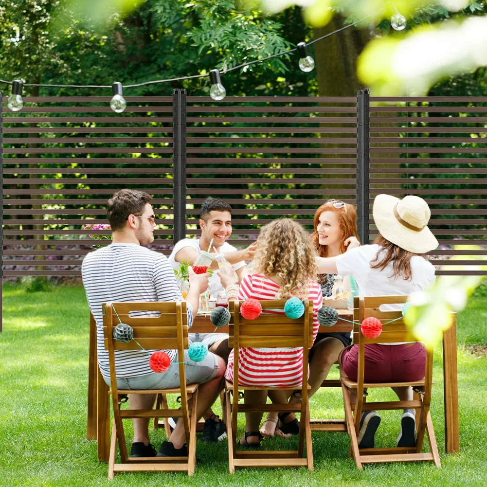 

3FT W X 4FT H Metal Outdoor Privacy Screen PE-Coating Steel Pipes Privacy Fence Fence Panel for Outside Patio Garden Backyard