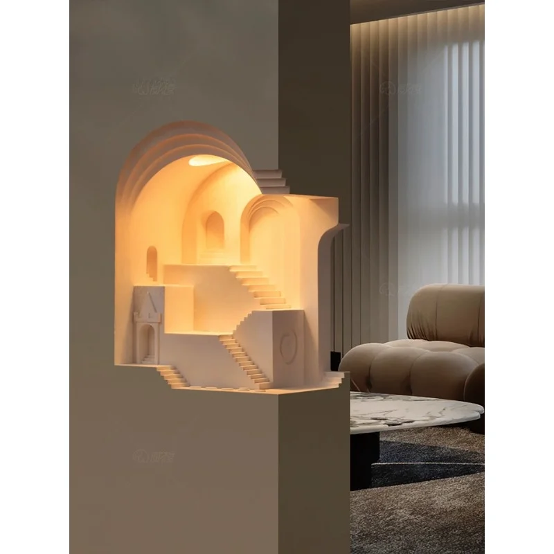 Monument Grout Gypsum Wall Lamp Corner - Wall Corner Sensor Lamp Staircase Embedded Pre-Installed Atmosphere Lamp Cabinet Lamp