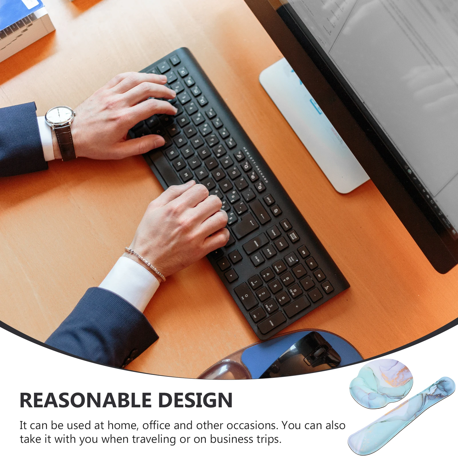 

Breathable Memory Foam Mouse Pad Office Keyboard Wrist Rest Comfortable Cloth Supporting