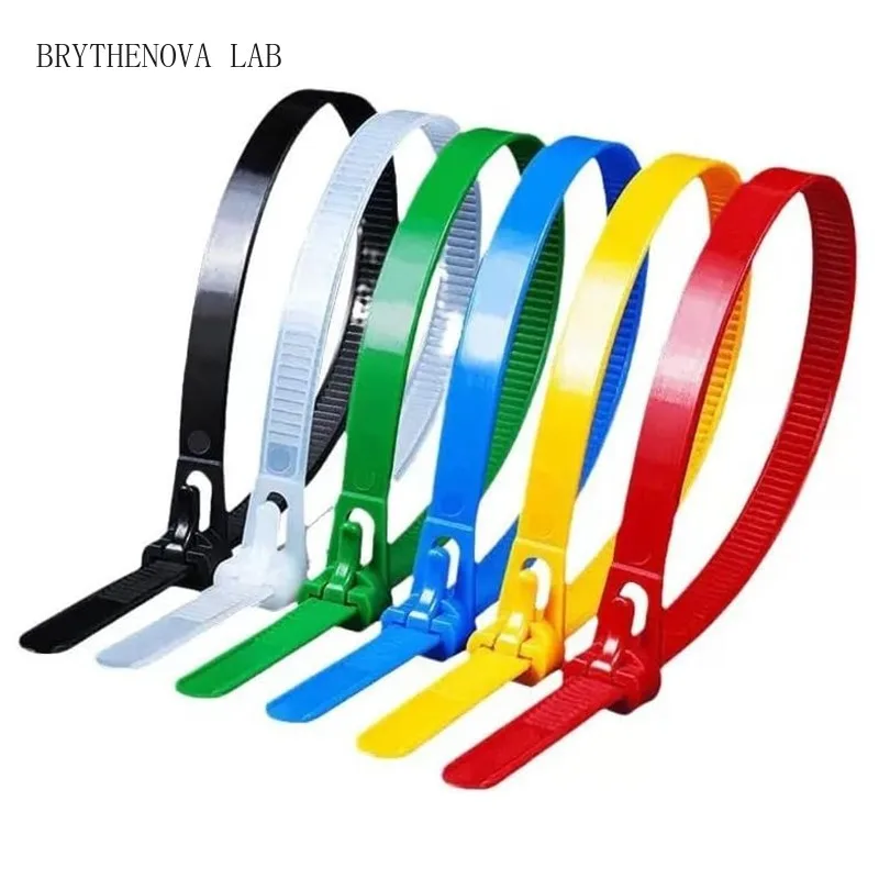100 Pcs Reusable Long Zip Ties Heavy Duty Releasable Nylon Ties Cable Adjustable Wrap Wire Removable for Cord Organizers