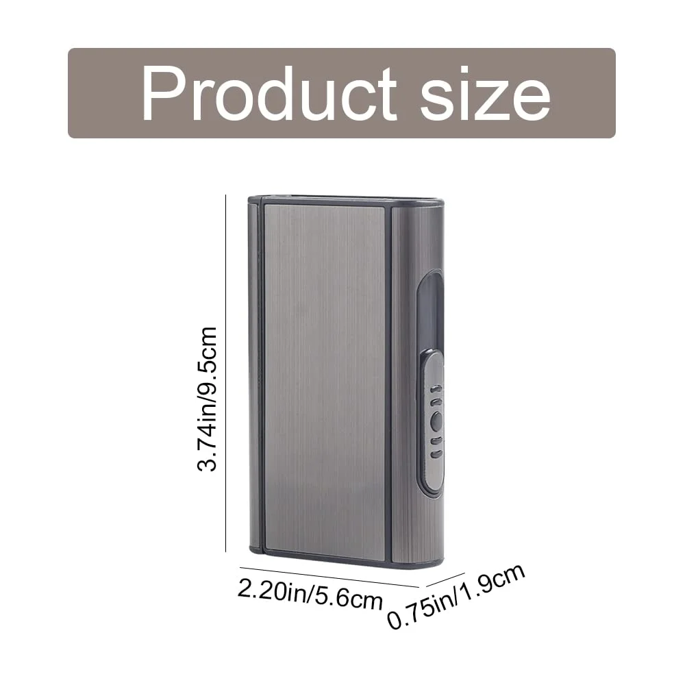Aluminum Pocket Cigarette Case Automatic Ejection Holder Lighter Metal Tobacco Box Smoking Accessories