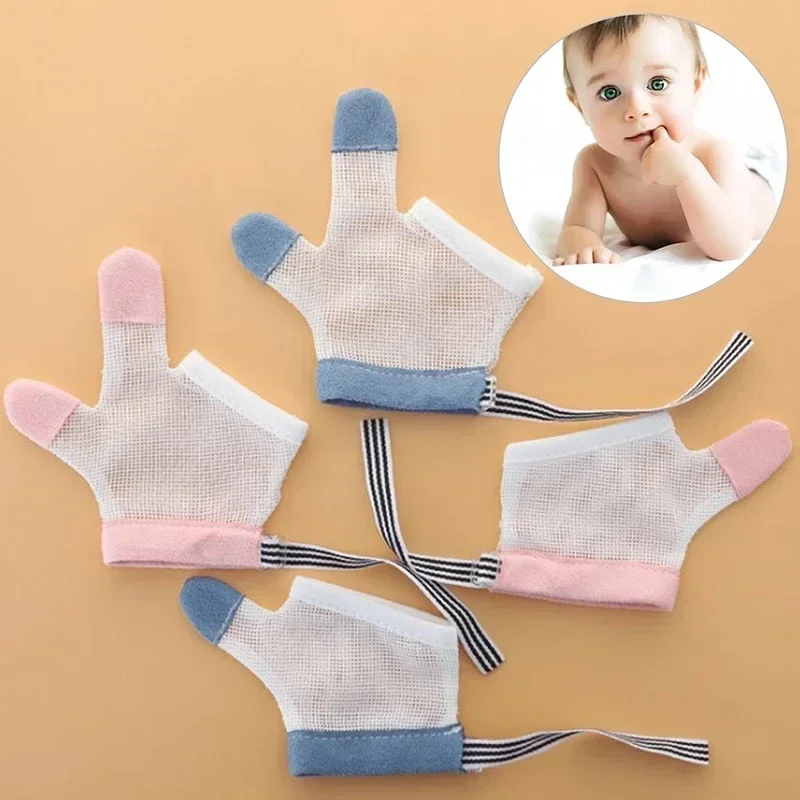 Gants de protection anti-mordant pour bébé et enfant, lot de 1 paire, protège les doigts du nourrisson et empêche la succion, inoffensif, imbibé,