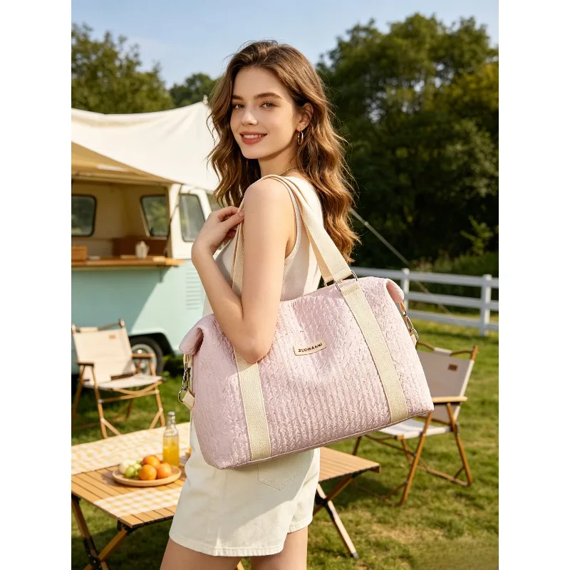

1pcs Fashion Large Capacity Women Duffle Bag Portable Travel Luggage Organizer For Business Trip