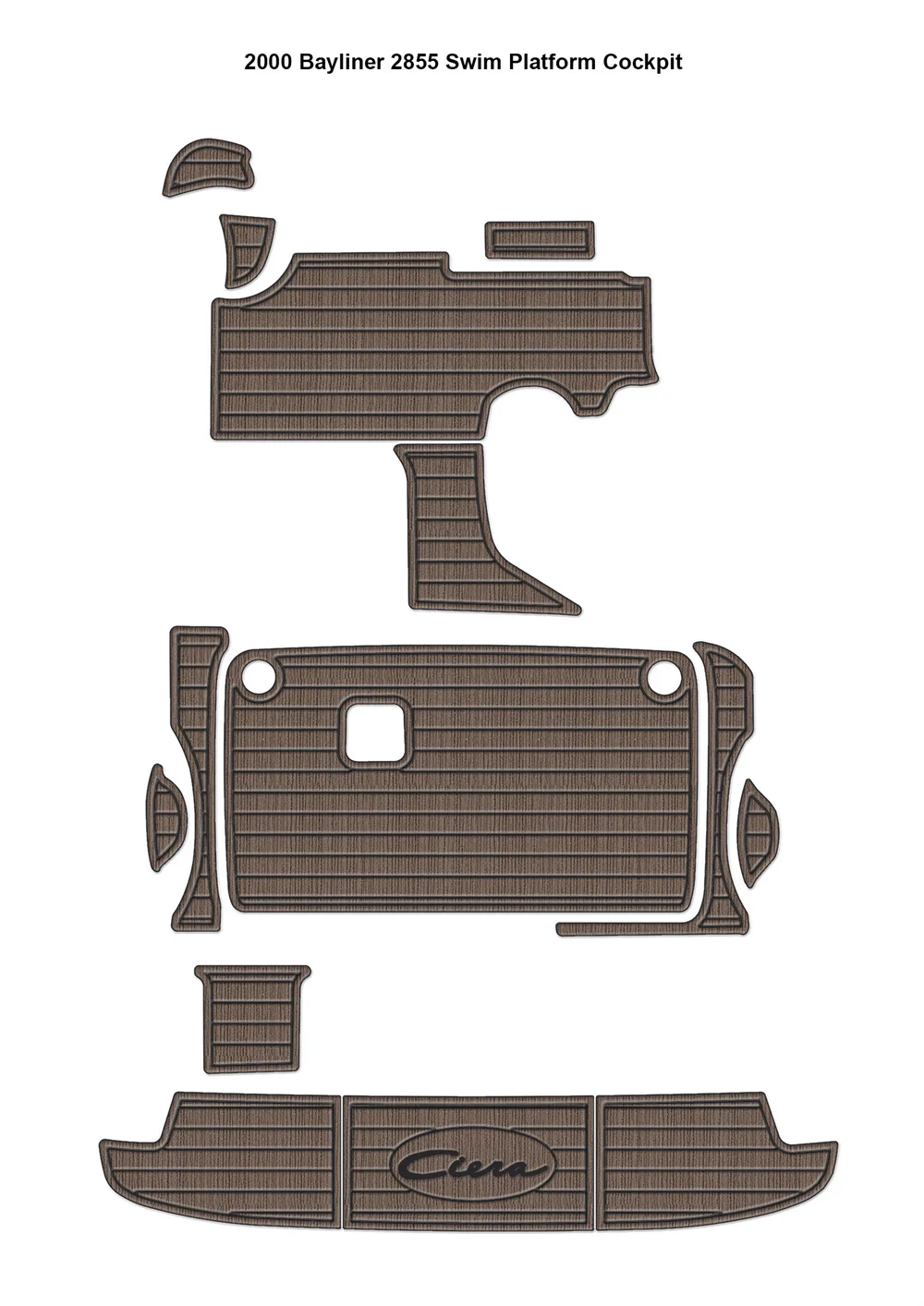 

2000 Bayliner 2855 Swim Platform Cockpit Boat EVA Foam Teak Deck Floor Pad Mat SeaDek MarineMat Gatorstep Style Self Adhesive V2