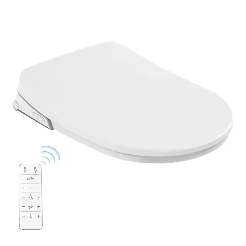 Electric Intelligent Bidet Toilet Seat Cover Elongated Japanese Design with Remote Control for Bathroom