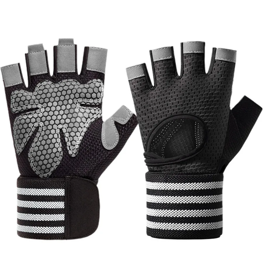 

Breathable Workout Gloves for Men and Women, Padded Weight Lifting Gloves with Wrist Support, Full Palm Protection