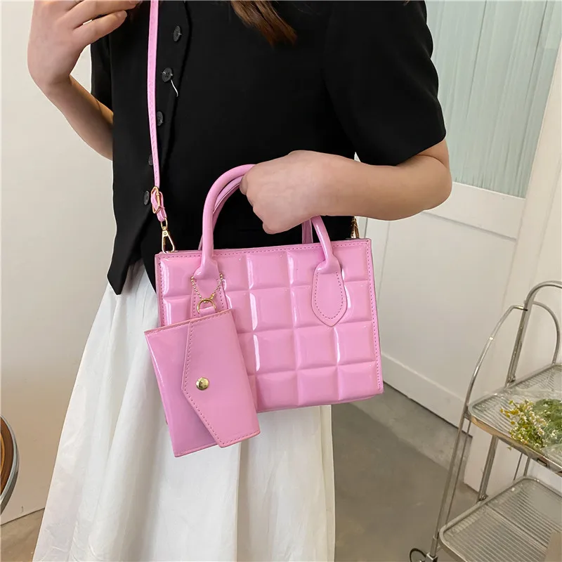 New Casual PU Leather Shoulder Bag for Women Fashion Solid Color Crossbody Handbags Purse Female Simple Designer Bag