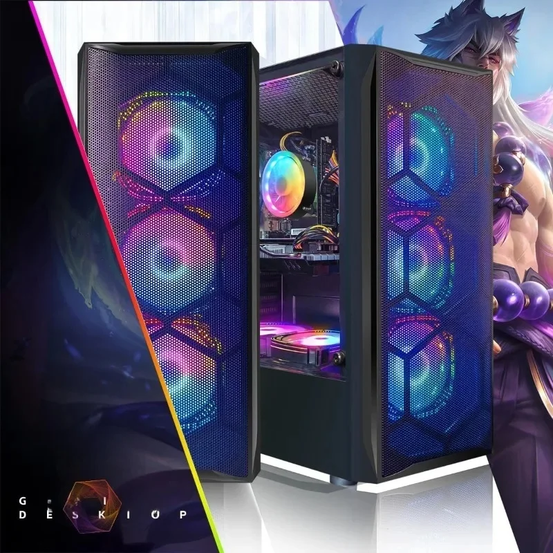 Computer desktop per PC da gioco, Core I7 fino a 3,9 GHz, Radeon RX 580 8G, 16G RAM, SSD 512G, WiFi, Bluetooth 5.0, RGB.