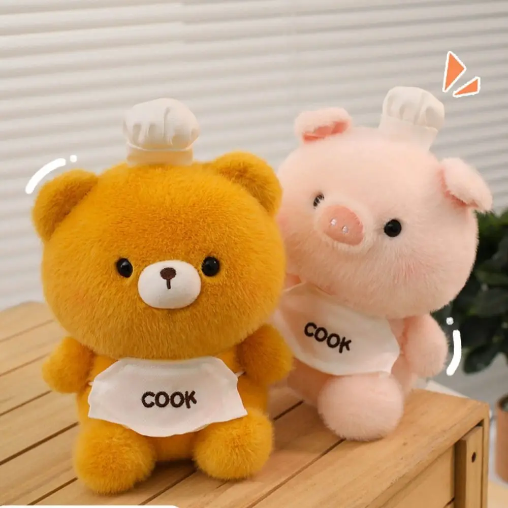 

Cute Chef Series Little Bear Plush Toy Rabbits Koala Elephant Plush Doll Cute Soft Animal Duck Doll Boys Girls