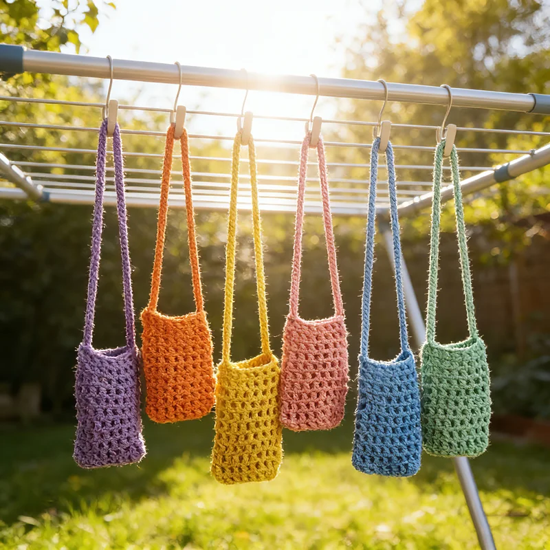 1pcs New Hollow Knitting Multi-purpose Phone Bag Small Item Sundries Lightweight Braided Shoulder Handbag Crossbody Storage Bag