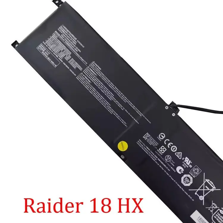 Laptop Battery For MSI Raider 18 HX A14V A14VGG A14VHG A14VIG 15.2V 99.99WH 6250mAh Black New
