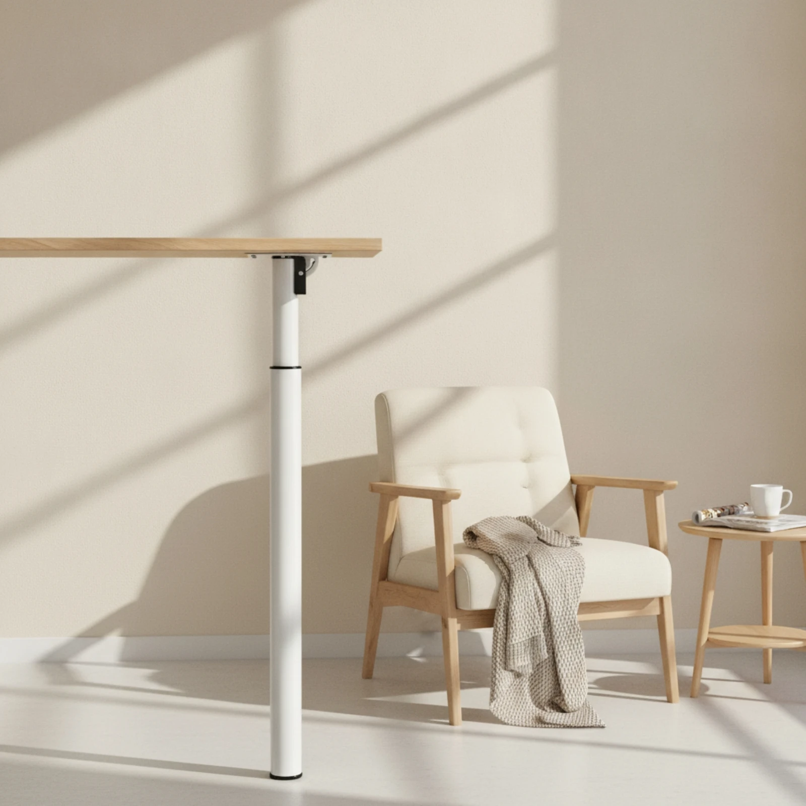 Metal Table Leg with Mounting Plate Straight Table Leg Mounting Hardware Heavy-Duty Modern for DIYers, Bar Tables, Counters