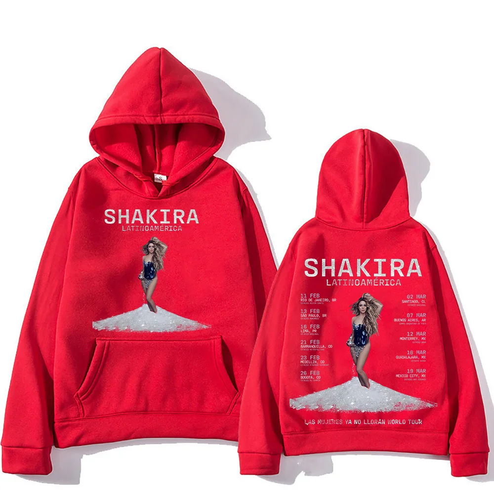 Shakira Las Mujeres Ya No Lloran World Tour Hoodies Men Women Fashion Aesthetic Sweatshirts New Two Sides Oversized Pullovers