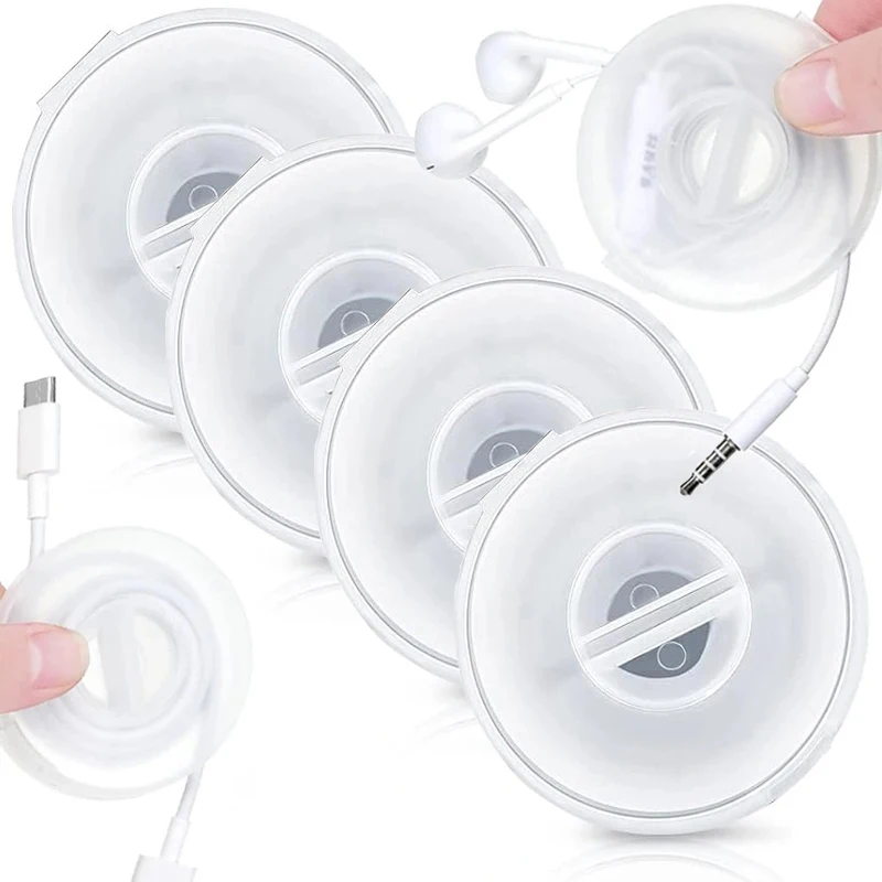 Portable Transparent Cable Organizer Cord Management Usb Cable Winder Retractable Phone Holder Charger Wire Storage Protector
