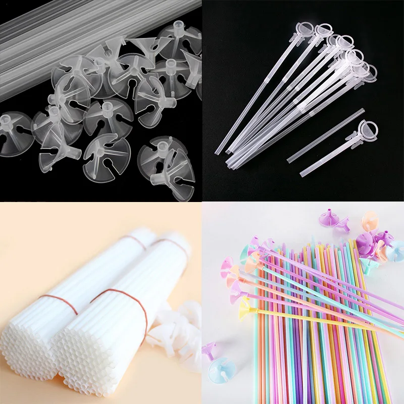 

20pcs Latex Balloon Stick Clear White Balloon Holder Sticks with Cup Birthday Wedding Baby Shower Party Decor Ballon Accessories