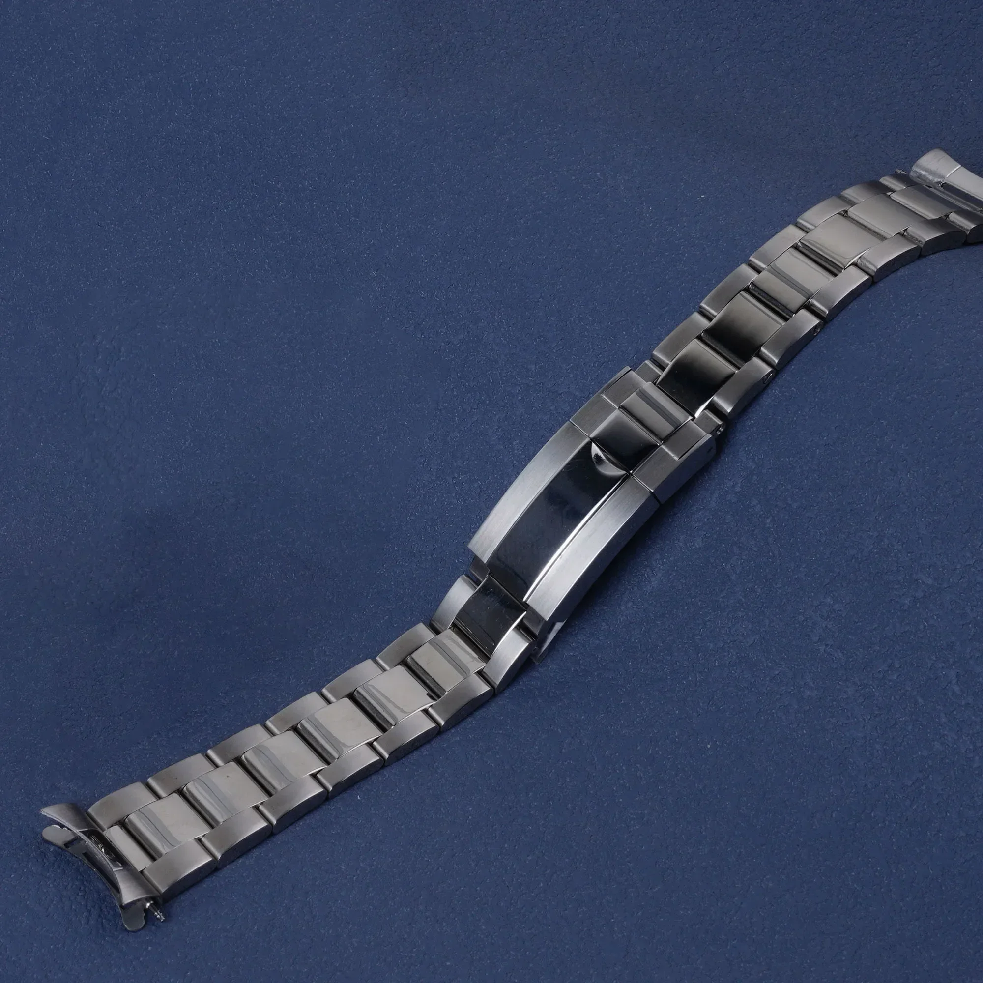 Rolamy 21mm WatchBand Strap OysterStyle 316L Stainless Steel Deployment Clasp Silver Bracelet For Seiko Panda SSC911-917/SBDL091