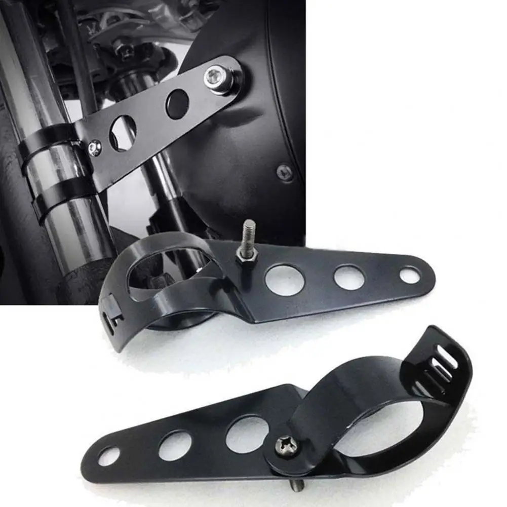 1 Pair Headlight Bracket Steady Stainless High Strength Easy Installation Anti-rust Motorcycle Headlight Holder for Motorcycle