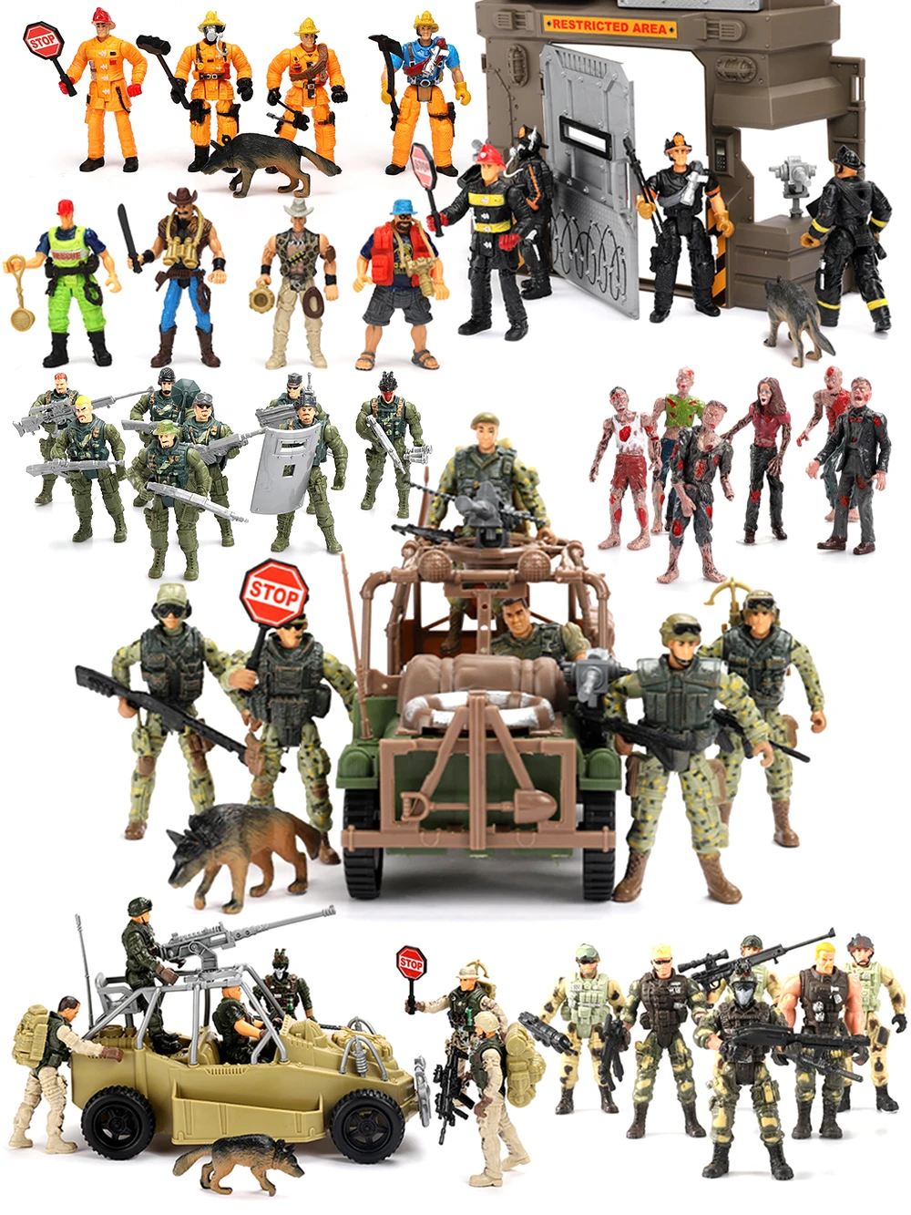 ViiKONDO 1/18 Scale Action Figureของเล่นSWATทหารกองทัพผู้ชายกองกําลังพิเศษMiniนักผจญเพลิงFigurineสนุกทหารPlayset