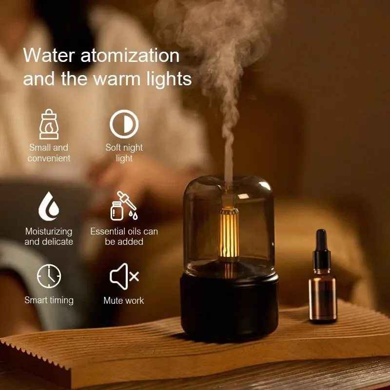 KINSCOTER Home Portable Aroma Diffuser USB Air Humidifier Essential Oil Night Light Cold Mist Maker Sprayer for Gift Bedroom