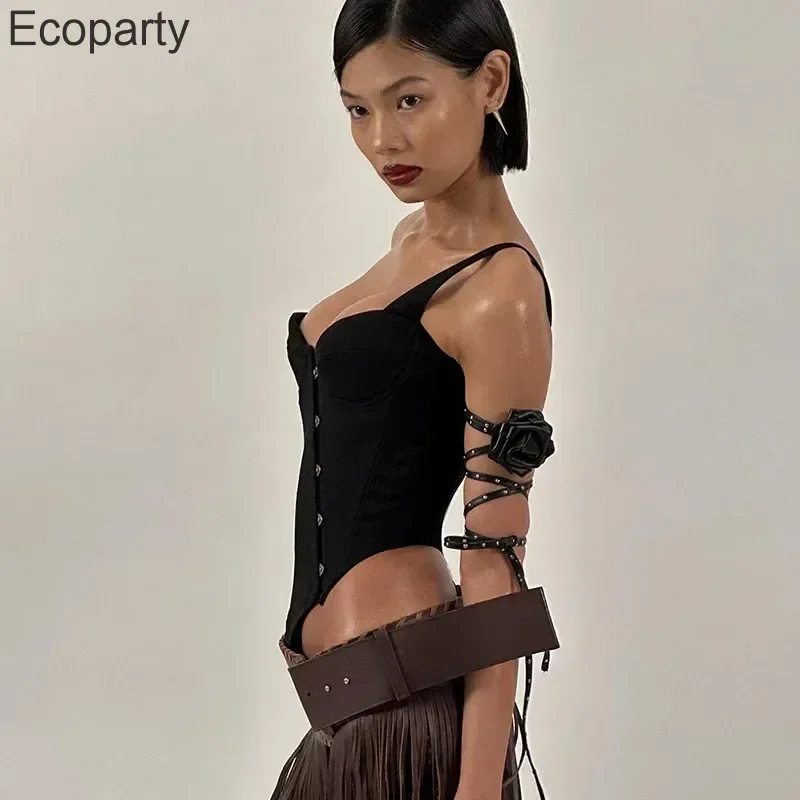 Women's Corset Top Sexy Navel Sleeveless Halter Backless Hanging Buckle T-shirt Tops Fashion Solid Color Suspenders Tops