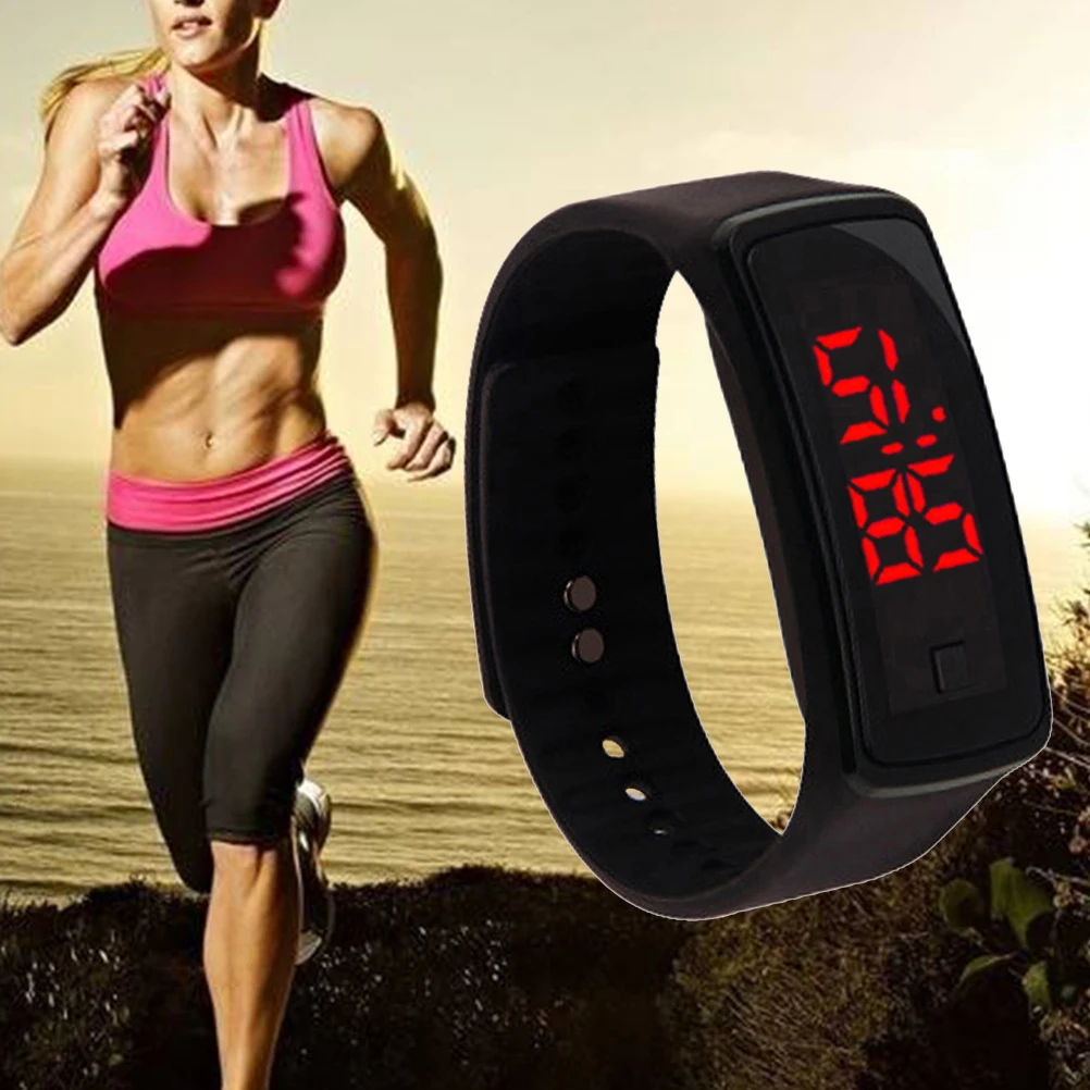

LED Digital for Kids Running Silicone B Adjustable Buckle Unisex Children Outdoor Wrist Watch Running Silicone