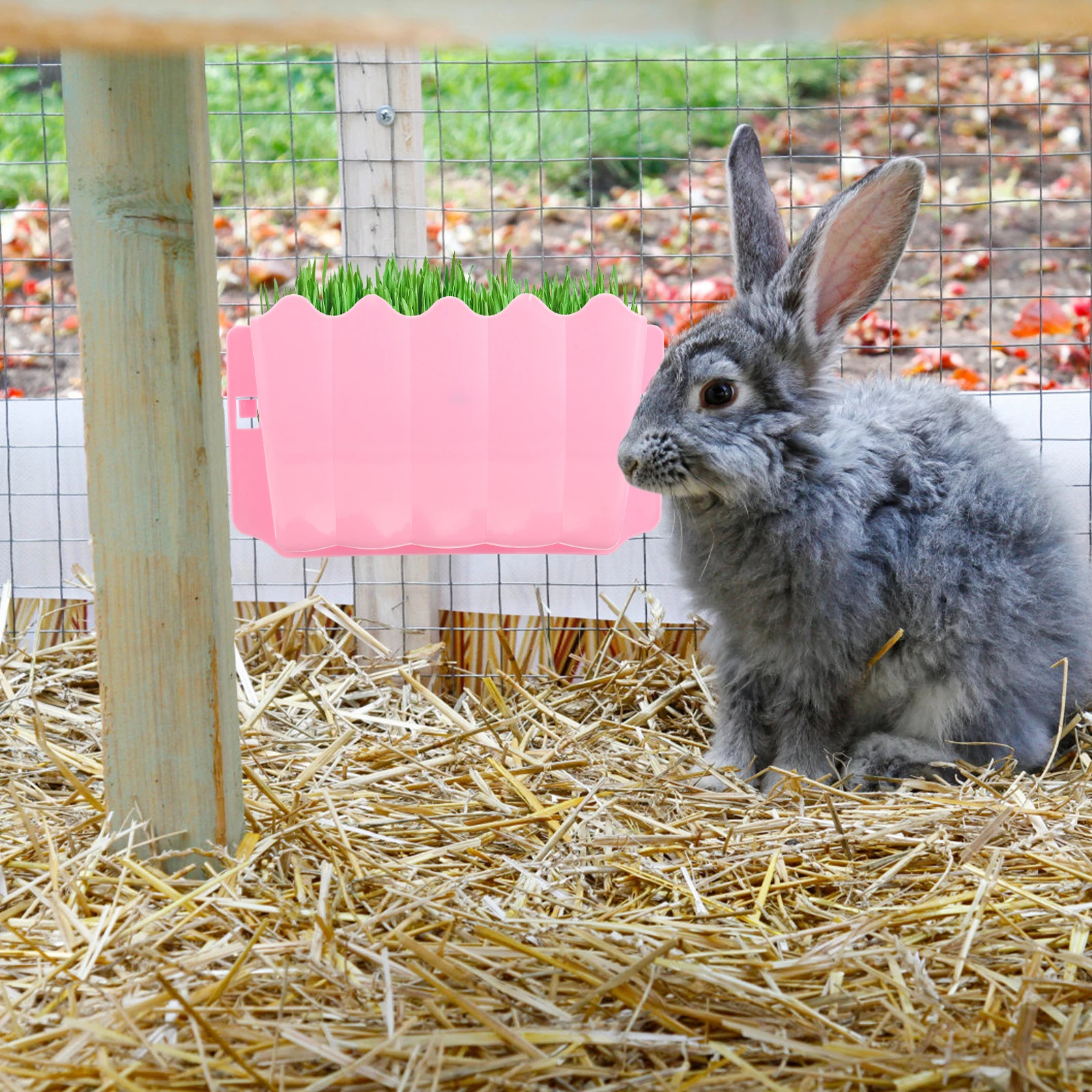 

Pink Pet Feeder Rabbit Cage Accessory Durable Plastic Rabbit Cage Accessory Guinea Pig Holder Bunny Rack Small Pet Supply