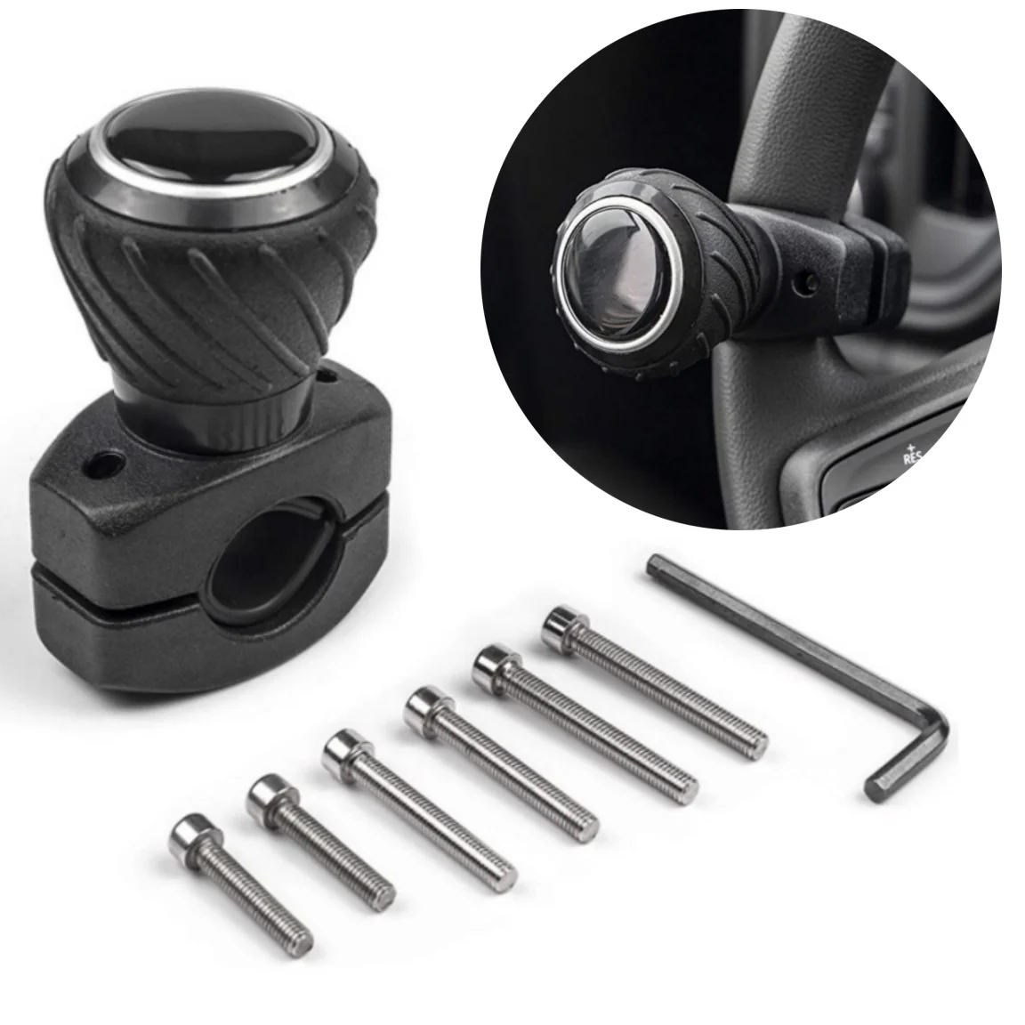 

Steering Wheel Power Handle Spinner Knob - Universal Steering Wheel Fit For Cars, Trucks, Tractors, Mowers, Forklifts