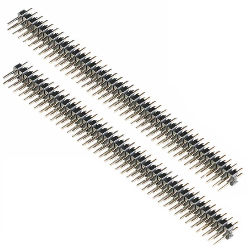 2,54 mm dwurzędowe męskie złącze PCB Pin Header Strip Pinheader pozłacana miedź 2/3/4/5/6/8/10/12/20/40Pin dla Arduino