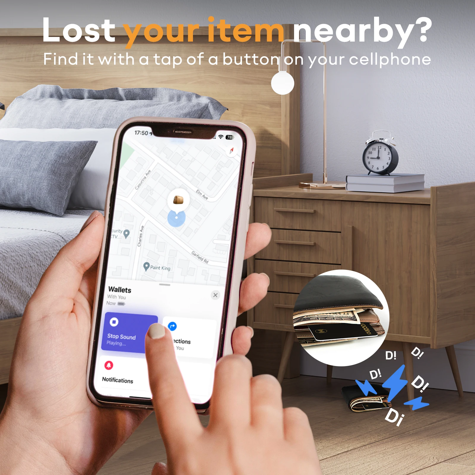 VOCOlinc Wireless Wallet Tracking Card,GPS locator Smart Tag iPhone Apple Device Find My Airtag Key Finder Bluetooth Tracker