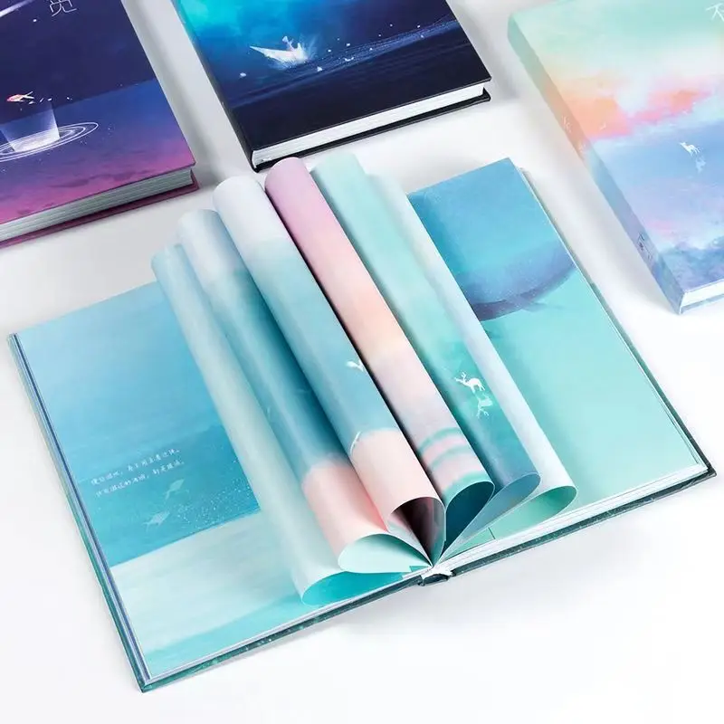 A5 Creative Universe Starry Sky Planet 112 Sheets Notebook Illustration Book Color Page Student Manual Ledger Notepad Diary Book