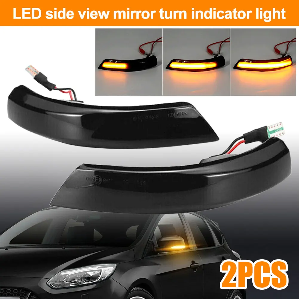 

2pcs LED turn signal side mirror indicators suitable for F*ord Fo*cus MK2 MK3 Mon*deo MK4 Rearview mirror running turn signal