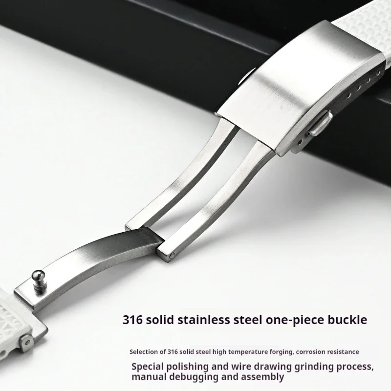 ยาง Fluoro สําหรับ Tissot PRX Series 35 มม.40 มม.หัวเข็มขัด FKM กีฬากันน้ํา QUICK RELEASE เปลี่ยนนาฬิกา 11 12 มม.