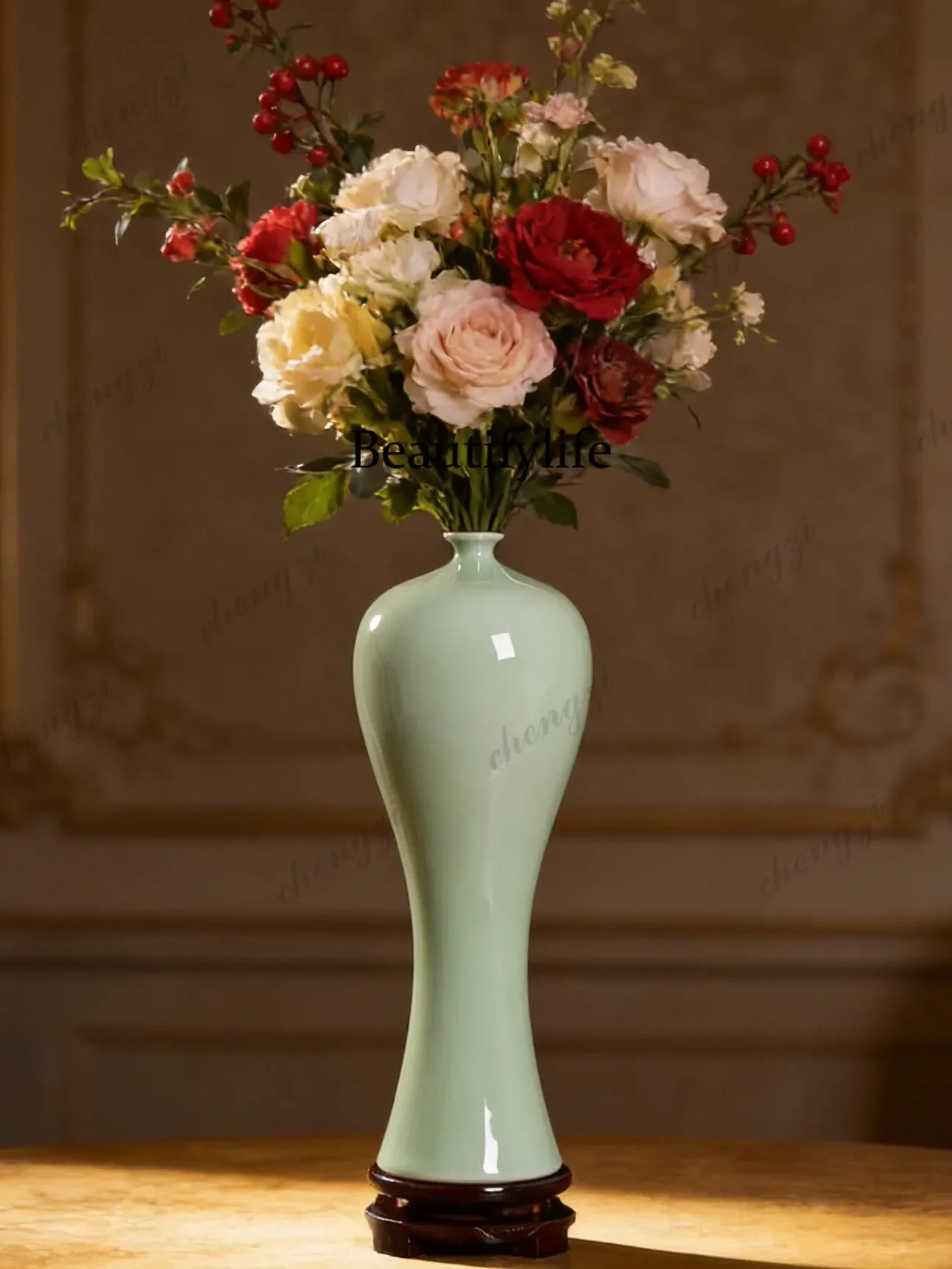 B56 Jingdezhen ceramic vases, living room flower arrangements, beauty vases, Chinese light luxury and sophisticated uniqueness